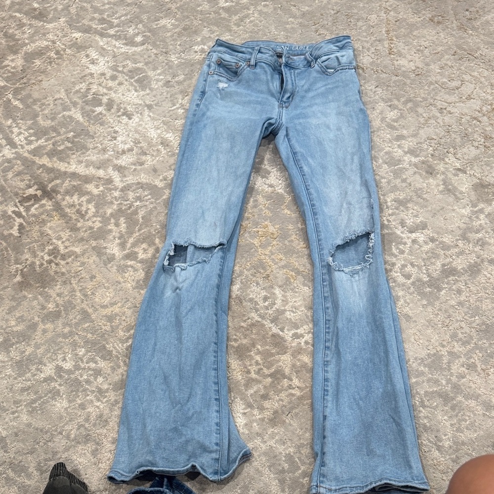 American Eagle Outfitters Light Blue Flare Jeans